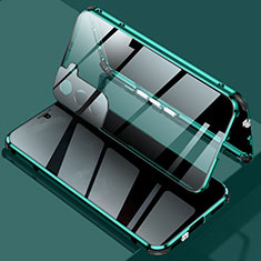 Luxury Aluminum Metal Frame Mirror Cover Case 360 Degrees M02 for Samsung Galaxy S23 5G Green