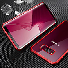 Luxury Aluminum Metal Frame Mirror Cover Case 360 Degrees M02 for Samsung Galaxy S8 Plus Red