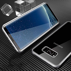 Luxury Aluminum Metal Frame Mirror Cover Case 360 Degrees M02 for Samsung Galaxy S8 Plus Silver