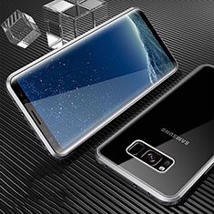 Luxury Aluminum Metal Frame Mirror Cover Case 360 Degrees M02 for Samsung Galaxy S8 Silver