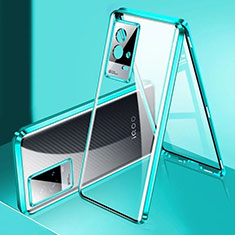 Luxury Aluminum Metal Frame Mirror Cover Case 360 Degrees M02 for Vivo iQOO 8 5G Green