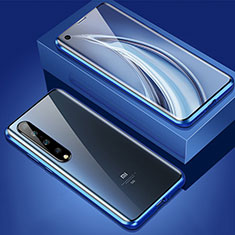 Luxury Aluminum Metal Frame Mirror Cover Case 360 Degrees M02 for Xiaomi Mi 10 Pro Blue
