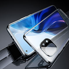 Luxury Aluminum Metal Frame Mirror Cover Case 360 Degrees M02 for Xiaomi Mi 11 Lite 5G NE Black
