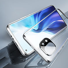 Luxury Aluminum Metal Frame Mirror Cover Case 360 Degrees M02 for Xiaomi Mi 11 Lite 5G Silver
