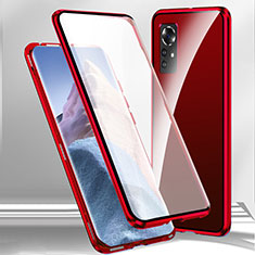 Luxury Aluminum Metal Frame Mirror Cover Case 360 Degrees M02 for Xiaomi Mi 12 5G Red