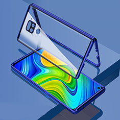 Luxury Aluminum Metal Frame Mirror Cover Case 360 Degrees M02 for Xiaomi Redmi 10X 4G Blue