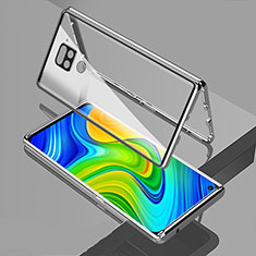 Luxury Aluminum Metal Frame Mirror Cover Case 360 Degrees M02 for Xiaomi Redmi 10X 4G Silver