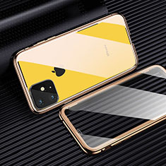 Luxury Aluminum Metal Frame Mirror Cover Case 360 Degrees M03 for Apple iPhone 11 Pro Max Yellow