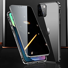 Luxury Aluminum Metal Frame Mirror Cover Case 360 Degrees M03 for Apple iPhone 13 Mini Black