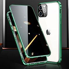 Luxury Aluminum Metal Frame Mirror Cover Case 360 Degrees M03 for Apple iPhone 14 Pro Green
