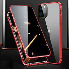 Luxury Aluminum Metal Frame Mirror Cover Case 360 Degrees M03 for Apple iPhone 14 Pro Max Red