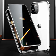 Luxury Aluminum Metal Frame Mirror Cover Case 360 Degrees M03 for Apple iPhone 14 Pro Max Silver