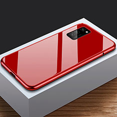 Luxury Aluminum Metal Frame Mirror Cover Case 360 Degrees M03 for Huawei Honor View 30 5G Red