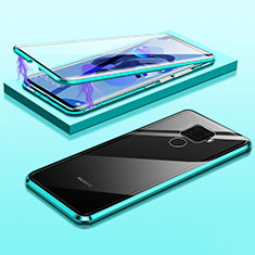 Luxury Aluminum Metal Frame Mirror Cover Case 360 Degrees M03 for Huawei Mate 30 Lite Cyan