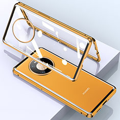 Luxury Aluminum Metal Frame Mirror Cover Case 360 Degrees M03 for Huawei Mate 40 Pro Orange