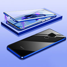 Luxury Aluminum Metal Frame Mirror Cover Case 360 Degrees M03 for Huawei Nova 5i Pro Blue