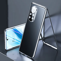 Luxury Aluminum Metal Frame Mirror Cover Case 360 Degrees M03 for Huawei Nova 8 5G Black