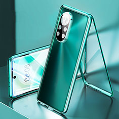 Luxury Aluminum Metal Frame Mirror Cover Case 360 Degrees M03 for Huawei Nova 8 5G Cyan