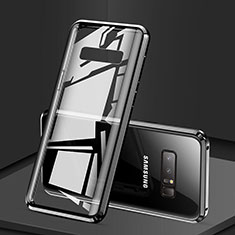 Luxury Aluminum Metal Frame Mirror Cover Case 360 Degrees M03 for Samsung Galaxy Note 8 Black