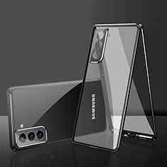 Luxury Aluminum Metal Frame Mirror Cover Case 360 Degrees M03 for Samsung Galaxy S22 Plus 5G Black