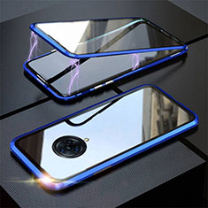 Luxury Aluminum Metal Frame Mirror Cover Case 360 Degrees M03 for Vivo Nex 3 5G Blue