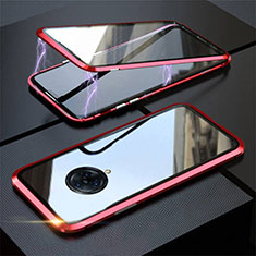 Luxury Aluminum Metal Frame Mirror Cover Case 360 Degrees M03 for Vivo Nex 3 Red