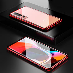 Luxury Aluminum Metal Frame Mirror Cover Case 360 Degrees M03 for Xiaomi Mi 10 Red