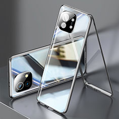 Luxury Aluminum Metal Frame Mirror Cover Case 360 Degrees M03 for Xiaomi Mi 11 Lite 4G Black