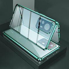Luxury Aluminum Metal Frame Mirror Cover Case 360 Degrees M03 for Xiaomi Mi 12 5G Green