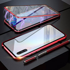 Luxury Aluminum Metal Frame Mirror Cover Case 360 Degrees M03 for Xiaomi Mi A3 Red