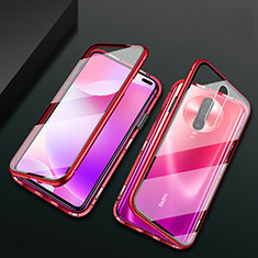 Luxury Aluminum Metal Frame Mirror Cover Case 360 Degrees M03 for Xiaomi Redmi K30i 5G Red