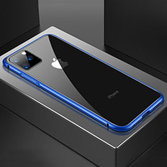 Luxury Aluminum Metal Frame Mirror Cover Case 360 Degrees M04 for Apple iPhone 11 Pro Blue