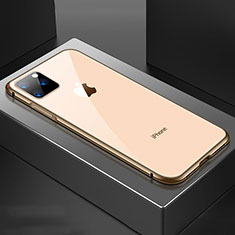 Luxury Aluminum Metal Frame Mirror Cover Case 360 Degrees M04 for Apple iPhone 11 Pro Gold