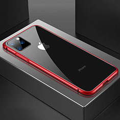Luxury Aluminum Metal Frame Mirror Cover Case 360 Degrees M04 for Apple iPhone 11 Pro Red