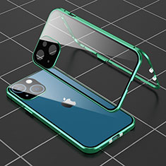 Luxury Aluminum Metal Frame Mirror Cover Case 360 Degrees M04 for Apple iPhone 13 Green