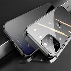 Luxury Aluminum Metal Frame Mirror Cover Case 360 Degrees M04 for Apple iPhone 13 Pro Black