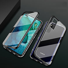 Luxury Aluminum Metal Frame Mirror Cover Case 360 Degrees M04 for Huawei Honor View 30 5G Black