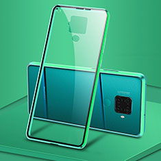 Luxury Aluminum Metal Frame Mirror Cover Case 360 Degrees M04 for Huawei Nova 5i Pro Green