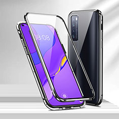 Luxury Aluminum Metal Frame Mirror Cover Case 360 Degrees M04 for Huawei Nova 7 5G Black