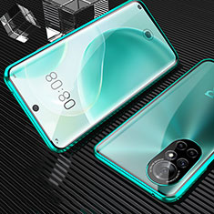 Luxury Aluminum Metal Frame Mirror Cover Case 360 Degrees M04 for Huawei Nova 8 5G Green