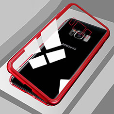 Luxury Aluminum Metal Frame Mirror Cover Case 360 Degrees M04 for Samsung Galaxy S8 Red