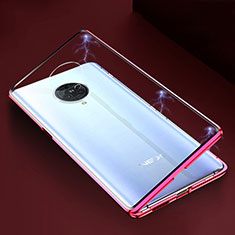 Luxury Aluminum Metal Frame Mirror Cover Case 360 Degrees M04 for Vivo Nex 3 5G Red