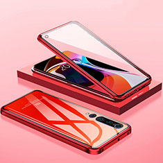 Luxury Aluminum Metal Frame Mirror Cover Case 360 Degrees M04 for Xiaomi Mi 10 Red