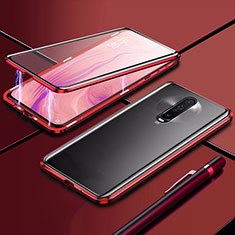 Luxury Aluminum Metal Frame Mirror Cover Case 360 Degrees M04 for Xiaomi Poco X2 Red
