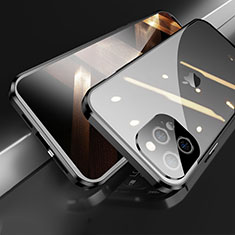 Luxury Aluminum Metal Frame Mirror Cover Case 360 Degrees M05 for Apple iPhone 14 Pro Black