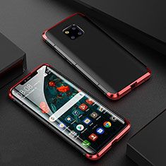 Luxury Aluminum Metal Frame Mirror Cover Case 360 Degrees M05 for Huawei Mate 20 Pro Red