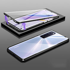 Luxury Aluminum Metal Frame Mirror Cover Case 360 Degrees M05 for Huawei Nova 7 5G Black