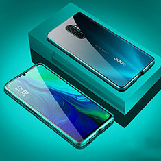 Luxury Aluminum Metal Frame Mirror Cover Case 360 Degrees M05 for Oppo Reno Ace Green