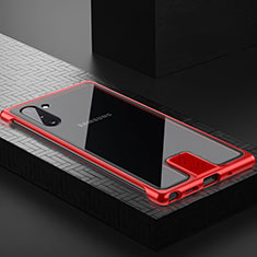 Luxury Aluminum Metal Frame Mirror Cover Case 360 Degrees M05 for Samsung Galaxy Note 10 5G Red