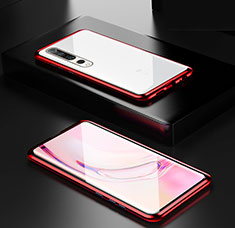 Luxury Aluminum Metal Frame Mirror Cover Case 360 Degrees M05 for Xiaomi Mi 10 Pro Red
